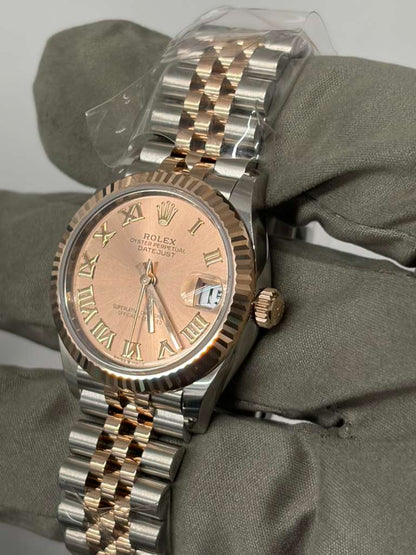 Rolex Steel and Everose Gold Datejust - 31 MM - Jubilee Bracelet - Fluted Bezel - Rose Roman Dial - 278271-0006