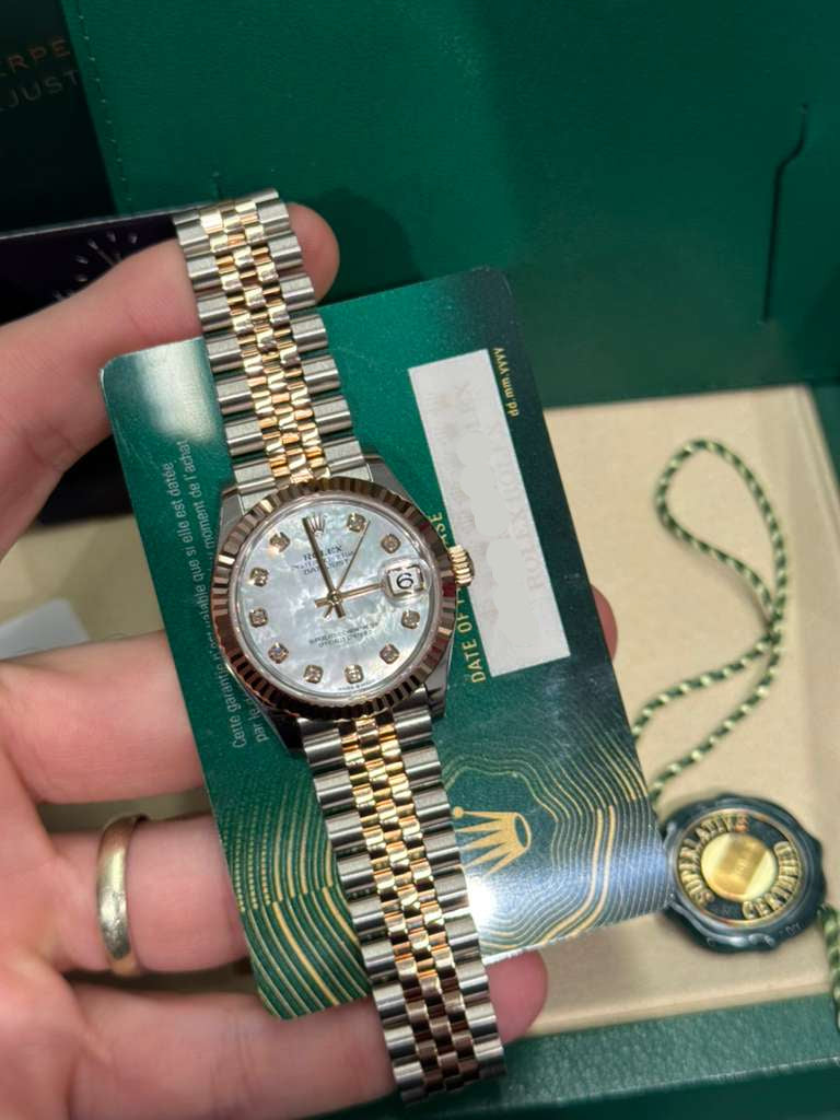 Rolex Steel and Everose Gold Datejust - 31 MM - Jubilee Bracelet - Fluted Bezel - White Mother-Of-Pearl Diamond Dial - 278271-0026
