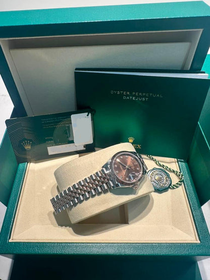 Rolex Steel and Everose Gold Datejust - 31 MM - Jubilee Bracelet - &nbsp;Fluted Bezel - Chocolate Diamond Dial - 278271-0028
