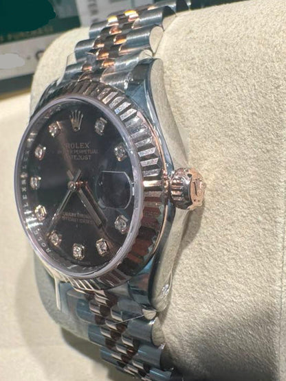 Rolex Steel and Everose Gold Datejust - 31 MM - Jubilee Bracelet - &nbsp;Fluted Bezel - Chocolate Diamond Dial - 278271-0028
