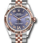 Rolex Steel and Everose Gold Datejust - 31 MM - Jubilee Bracelet -  Fluted Bezel - Aubergine Roman VI Dial  - 278271 aubdr6j