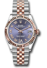 Rolex Steel and Everose Gold Datejust - 31 MM - Jubilee Bracelet -  Fluted Bezel - Aubergine Roman VI Dial  - 278271-0020