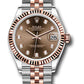 Rolex Steel and Everose Gold Datejust - 31 MM - Jubilee Bracelet -  Fluted Bezel - Chocolate Diamond Dial - 278271 chodj