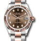 Rolex Steel and Everose Gold Datejust - 31 MM - Oyster Bracelet - Fluted Bezel - Chocolate Diamond Dial - 278271 chodo