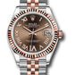 Rolex Steel and Everose Gold Datejust - 31 MM - Jubilee Bracelet -  Fluted Bezel - Chocolate Roman VI Dial - 278271 chodr6j