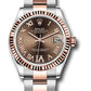 Rolex Steel and Everose Gold Datejust - 31 MM - Oyster Bracelet - Fluted Bezel - Chocolate Roman VI Dial - 278271 chodr6o