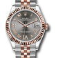 Rolex Steel and Everose Gold Datejust - 31 MM - Jubilee Bracelet - Fluted Bezel - Dark Rhodium Roman Dial - 278271 dkrhdr6j