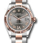 Rolex Steel and Everose Gold Datejust - 31 MM - Oyster Bracelet - Fluted Bezel - Dark Rhodium Roman VI Dial - 278271 dkrhdr6o