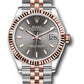 Rolex Steel and Everose Gold Datejust - 31 MM - Jubilee Bracelet - Fluted Bezel - Dark Rhodium Index Dial - 278271 dkrhij