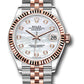 Rolex Steel and Everose Gold Datejust - 31 MM - Jubilee Bracelet - Fluted Bezel - White Mother-Of-Pearl Diamond Dial - 278271 mdj