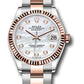 Rolex Steel and Everose Gold Datejust - 31 MM - Oyster Bracelet - Fluted Bezel - White Mother-Of-Pearl Diamond Dial - 278271 mdo