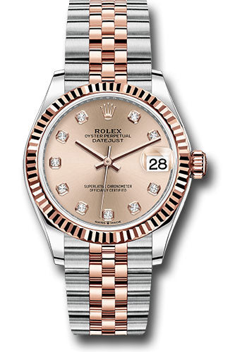 Rolex Stainless Steel and Everose Gold Datejust - 31 MM - 2 tone - Jubilee Bracelet - Fluted Bezel - Sundust diamond  Dial - 278271 rodj