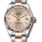 Rolex Steel and Everose Gold Datejust - 31 MM - Oyster Bracelet - Fluted Bezel - Rose Diamond Dial - 278271 rodo