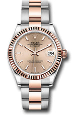 Rolex Steel and Everose Gold Datejust - 31 MM - Oyster Bracelet - Fluted Bezel - Rosé Index Dial - 278271-0009