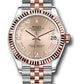 Rolex Steel and Everose Gold Datejust - 31 MM - Jubilee Bracelet - Fluted Bezel - Rose Roman Dial - 278271 rorj