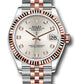 Rolex Steel and Everose Gold Datejust - 31 MM - Jubilee Bracelet - Fluted Bezel - Silver Diamond Dial - 278271 sdj