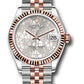 Rolex Steel and Everose Gold Datejust - 31 MM - Jubilee Bracelet - Fluted Bezel - Silver Floral Motif Diamond Dial - 278271 sflomdj