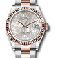 Rolex Steel and Everose Gold Datejust - 31 MM - Oyster Bracelet - Fluted Bezel - Silver Floral Motif Diamond Dial - 278271 sflomdo