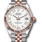 Rolex Steel and Everose Gold Datejust - 31 MM - Jubilee Bracelet - Fluted Bezel - White Roman Dial - 278271 wrj