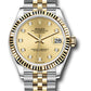 Rolex Steel and Yellow Gold Datejust - 31 MM - Jubilee Bracelet - Fluted Bezel - Champagne Diamond Dial - 278273 chdj