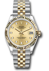 Rolex Steel and Yellow Gold Datejust - 31 MM - Jubilee Bracelet - Fluted Bezel - Champagne Diamond Dial - 278273-0026