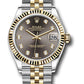 Rolex Steel and Yellow Gold Datejust - 31 MM - Jubilee Bracelet - Fluted Bezel - Dark Grey Diamond Dial - 278273 dkgdj