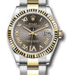 Rolex Steel and Yellow Gold Datejust - 31 MM - Oyster Bracelet - Fluted Bezel - Dark Grey Diamond Dial - 278273 dkgdr6o