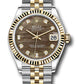 Rolex Steel and Yellow Gold Datejust - 31 MM - Jubilee Bracelet - Fluted Bezel - Dark Mother-of-Pearl Diamond Dial - 278273 dkmdj