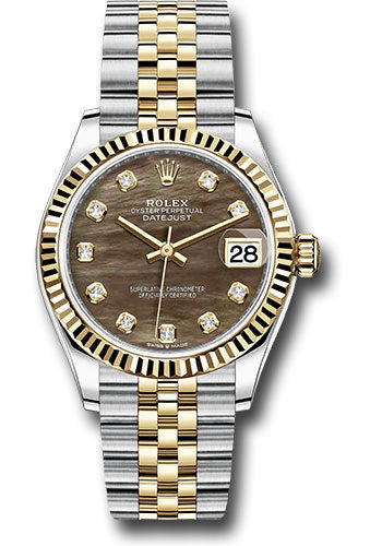 Rolex Steel and Yellow Gold Datejust - 31 MM - Jubilee Bracelet - Fluted Bezel - Dark Mother-of-Pearl Diamond Dial - 278273 dkmdj