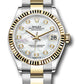 Rolex Steel and Yellow Gold Datejust - 31 MM - Oyster Bracelet - Fluted Bezel - Mother-of-Pearl Diamond Dial - 278273 mdo