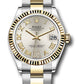 Rolex Steel and Yellow Gold Datejust - 31 MM - Oyster Bracelet - Fluted Bezel - Silver Diamond Roman Six Dial - 278273 sdr6o