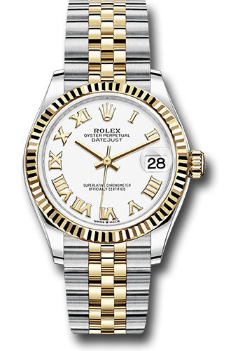 Rolex Steel and Yellow Gold Datejust - 31 MM - Jubilee Bracelet - Fluted Bezel - White Roman Dial - 278273 wrj