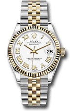 Rolex Steel and Yellow Gold Datejust - 31 MM - Jubilee Bracelet - Fluted Bezel - White Roman Dial - 278273-0002