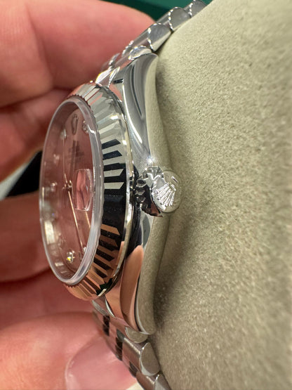 Rolex Steel and White Gold Datejust - 31 MM - Jubilee Bracelet - Fluted Bezel - Pink Diamond Dial - 278274-0032