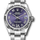 Rolex Steel and White Gold Datejust - 31 MM -  Oyster Bracelet - Fluted Bezel - Aubergine Roman Diamond 6 Dial - 278274 aubdr6o