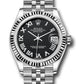 Rolex Steel and White Gold Datejust - 31 MM - Jubilee Bracelet - Fluted Bezel - Black Roman Dial - 278274 bkrj