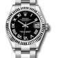 Rolex Steel and White Gold Datejust - 31 MM - Oyster Bracelet - Fluted Bezel - Black Roman Dial - 278274 bkro