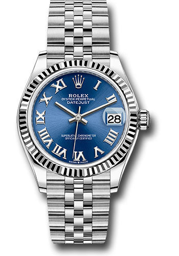 Rolex Steel and White Gold Datejust - 31 MM - Jubilee Bracelet - Fluted Bezel - Blue Roman Dial - 278274 blrj