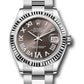 Rolex Steel and White Gold Datejust - 31 MM - Oyster Bracelet - Fluted Bezel - Chocolate Diamond Roman 6 Dial - 278274 chodr6o