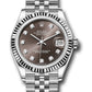 Rolex Steel and White Gold Datejust - 31 MM - Jubilee Bracelet - Fluted Bezel - Dark Grey Diamond Dial - 278274 dkgdj