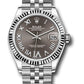 Rolex Steel and White Gold Datejust - 31 MM - Jubilee Bracelet - Fluted Bezel - Dark Grey Roman Diamond 6 Dial - 278274 dkgdr6j