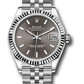 Rolex Steel and White Gold Datejust - 31 MM - Jubilee Bracelet - Fluted Bezel - Dark Grey Index Dial - 278274 dkgij