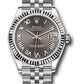 Rolex Steel and White Gold Datejust - 31 MM - Jubilee Bracelet - Fluted Bezel - Dark Grey Roman Dial - 278274 dkgrj