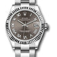 Rolex Steel and White Gold Datejust - 31 MM - Oyster Bracelet - Fluted Bezel - Dark Grey Roman Dial - 278274 dkgro