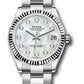 Rolex Steel and White Gold Datejust - 31 MM - Oyster Bracelet - Fluted Bezel - White Mother-Of-Pearl Diamond Dial - 278274 mdo