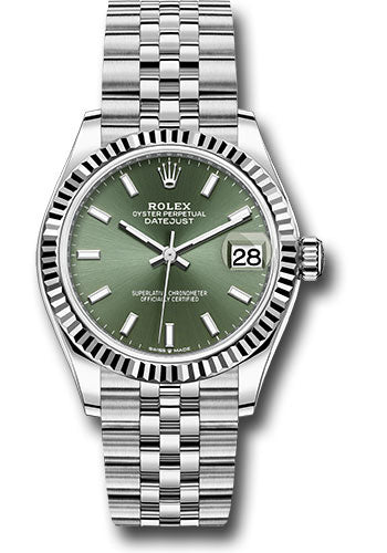 Rolex Steel and White Gold Datejust - 31 MM - Jubilee Bracelet - Fluted Bezel - Mint Green Index Dial - 278274 mgij