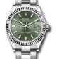 Rolex Steel and White Gold Datejust - 31 MM - Oyster Bracelet - Fluted Bezel - Mint Green Index Dial - 278274 mgio