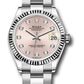 Rolex Steel and White Gold Datejust - 31 MM - Oyster Bracelet - Fluted Bezel - Pink Diamond Dial - 278274 pdo