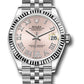 Rolex Steel and White Gold Datejust - 31 MM - Jubilee Bracelet - Fluted Bezel - Pink Roman Diamond 6 Dial - 278274 pdr6j