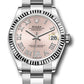 Rolex Steel and White Gold Datejust - 31 MM - Oyster Bracelet - Fluted Bezel - Pink Roman Diamond 6 Dial - 278274 pdr6o